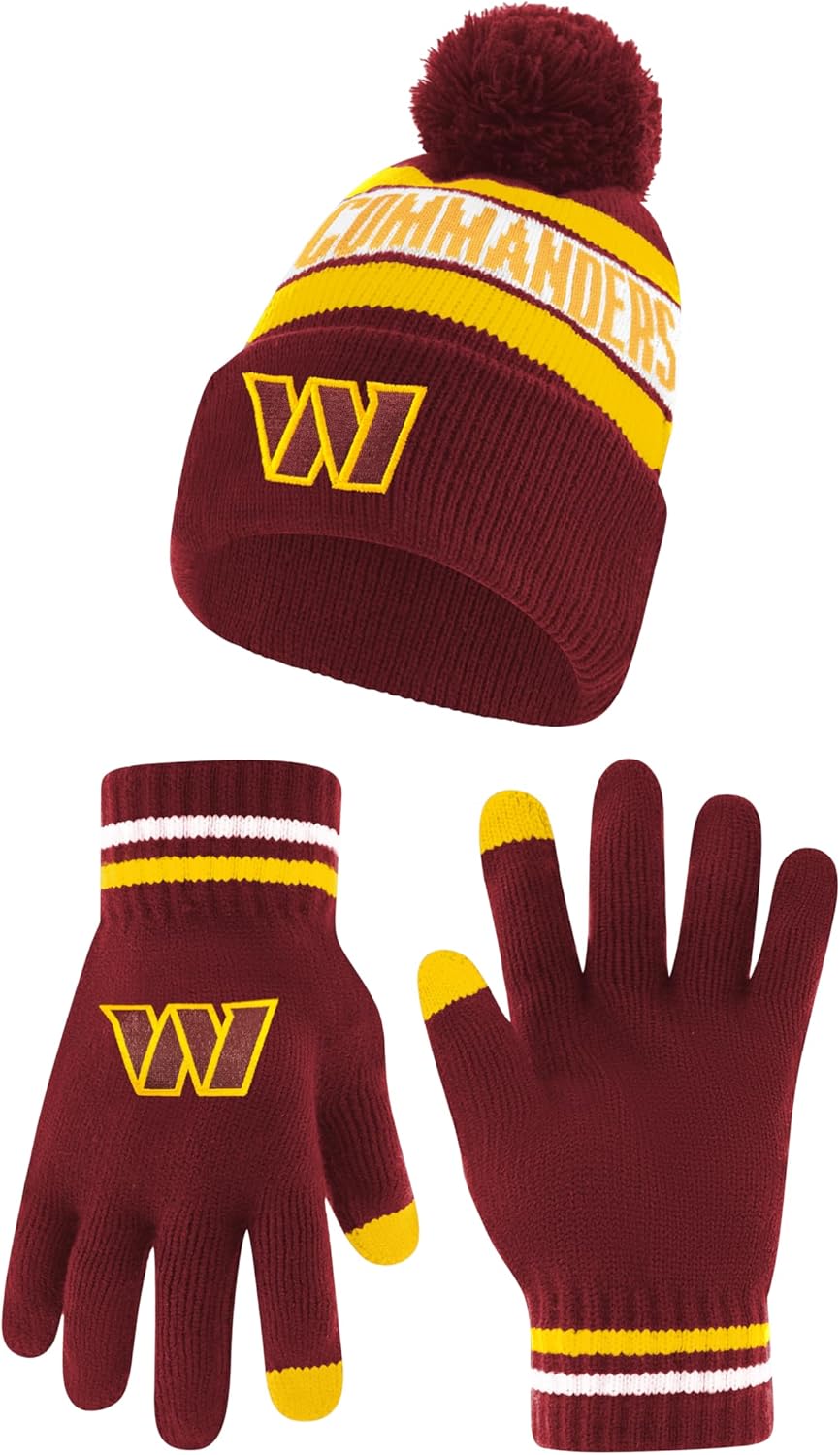 Ultra Game NFL Official Super Soft Winter Beanie and Gloves