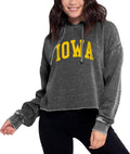 chicka-d Women's Burnout Cropped Hoodie - Soft Burnout Fleece