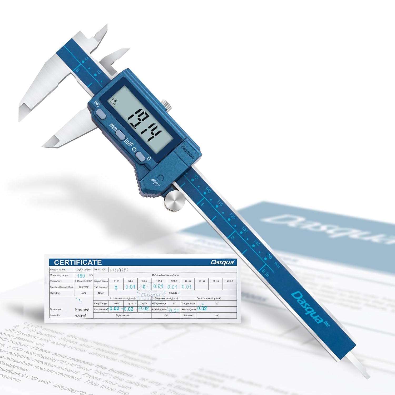 Dasqua 6/150mm IP67 Digital Caliper with Absolute Origin