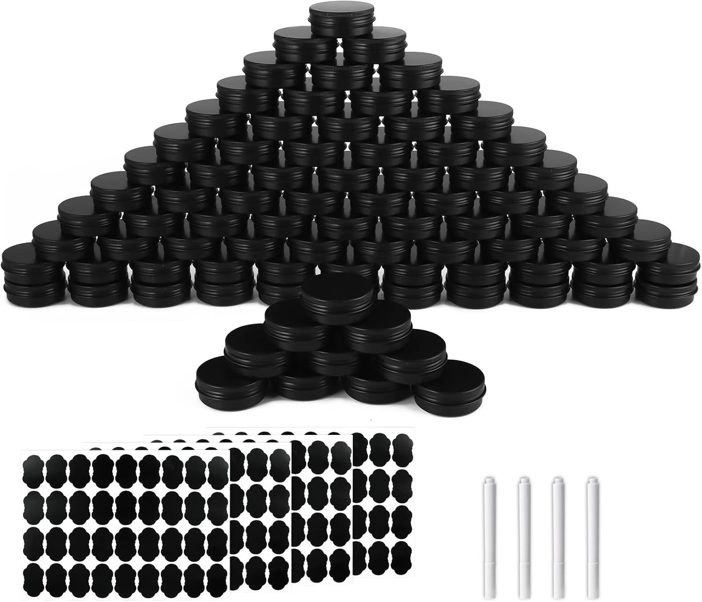 102 Pack Round Cans with Screw Lid by OBKJJ for DIY Crafts