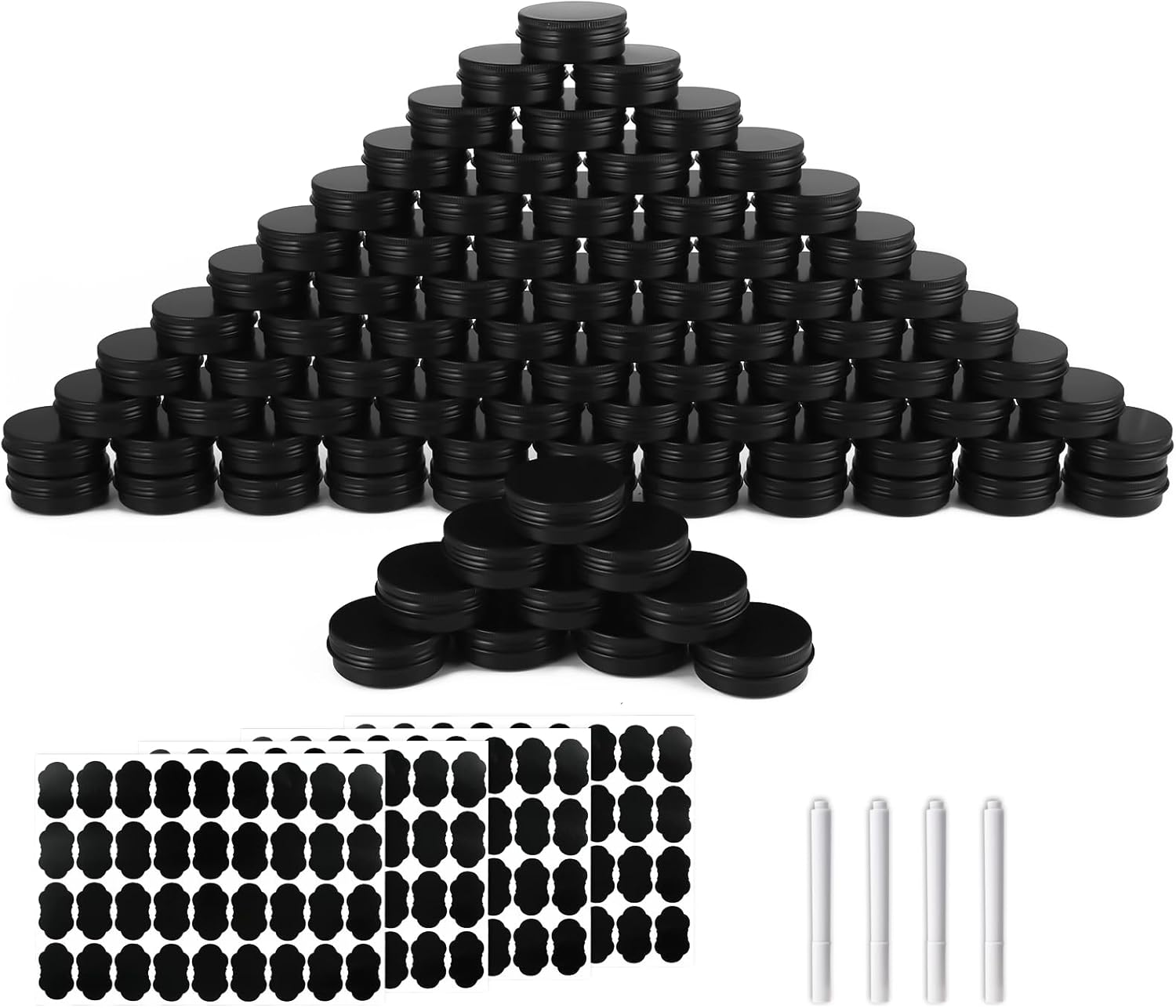 102 Pack Round Cans with Screw Lid by OBKJJ for DIY Crafts