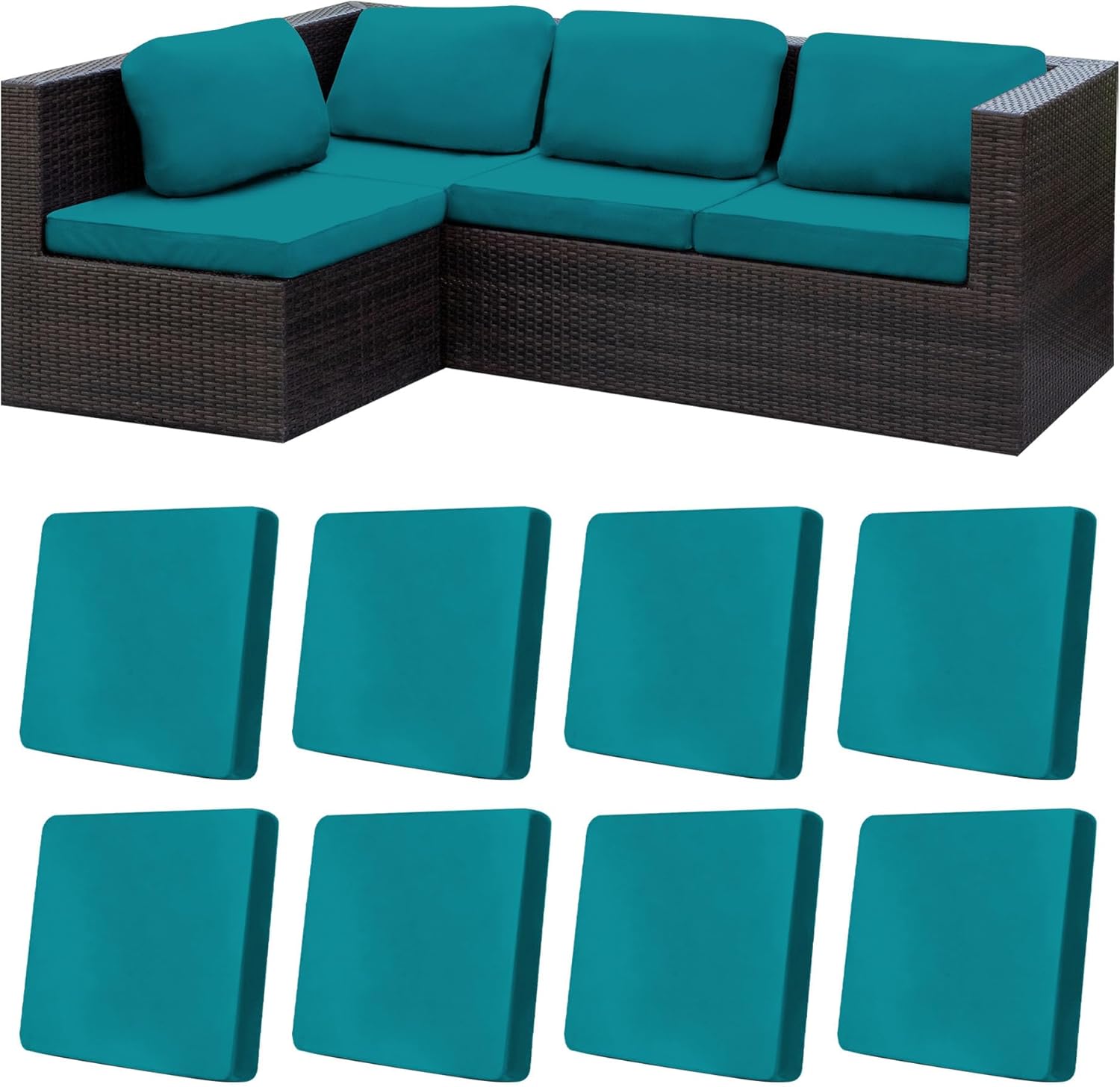 8Pcs Stretch Patio Cushion Covers for Outdoor Furniture Protection