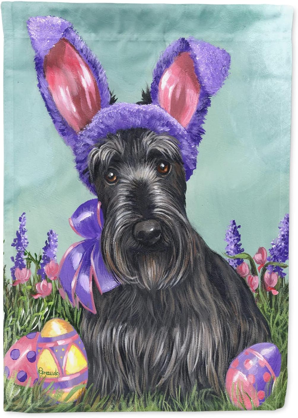 Scottie Easter Bunny House Flag for Your Outdoor Decor
