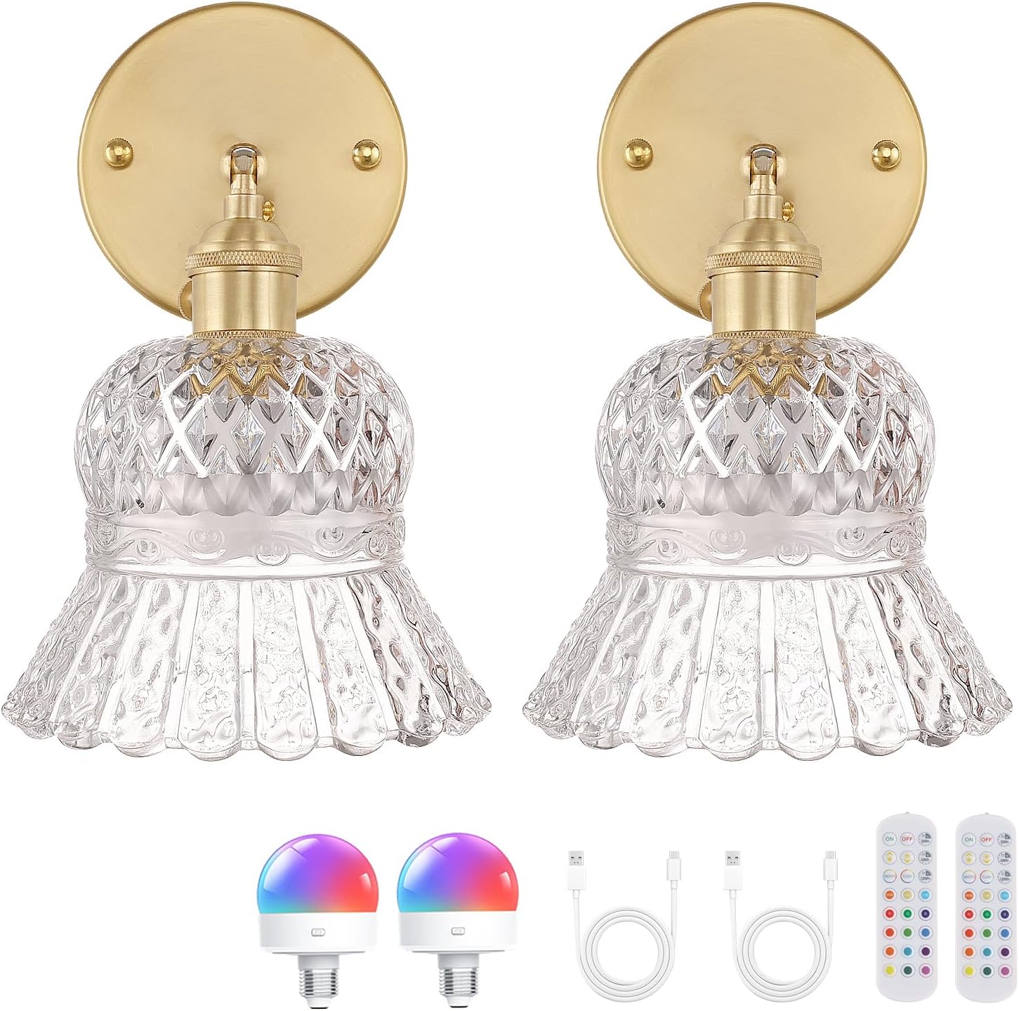 Vintage Battery Operated Wall Sconces Set of Two for Any Room
