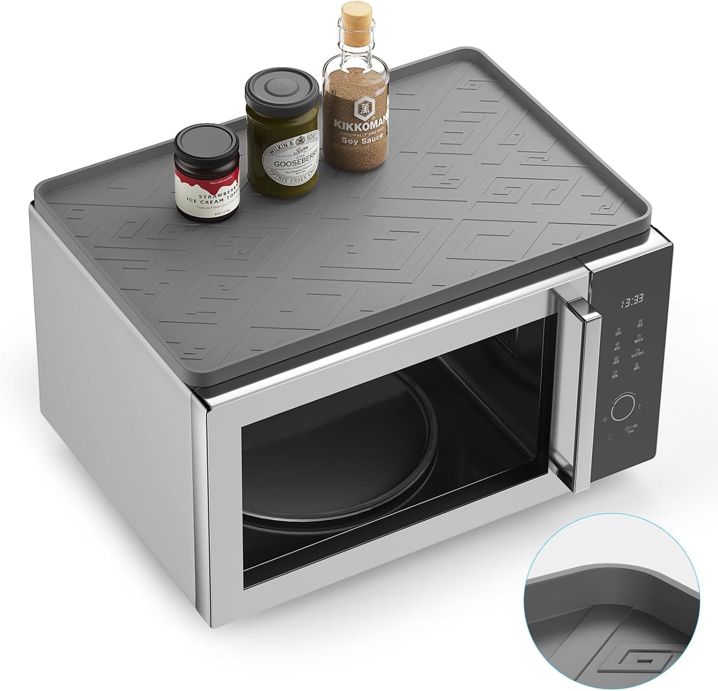 Carry360 Silicone Heat Resistant Kitchen Mat - Protects Countertop Microwaves
