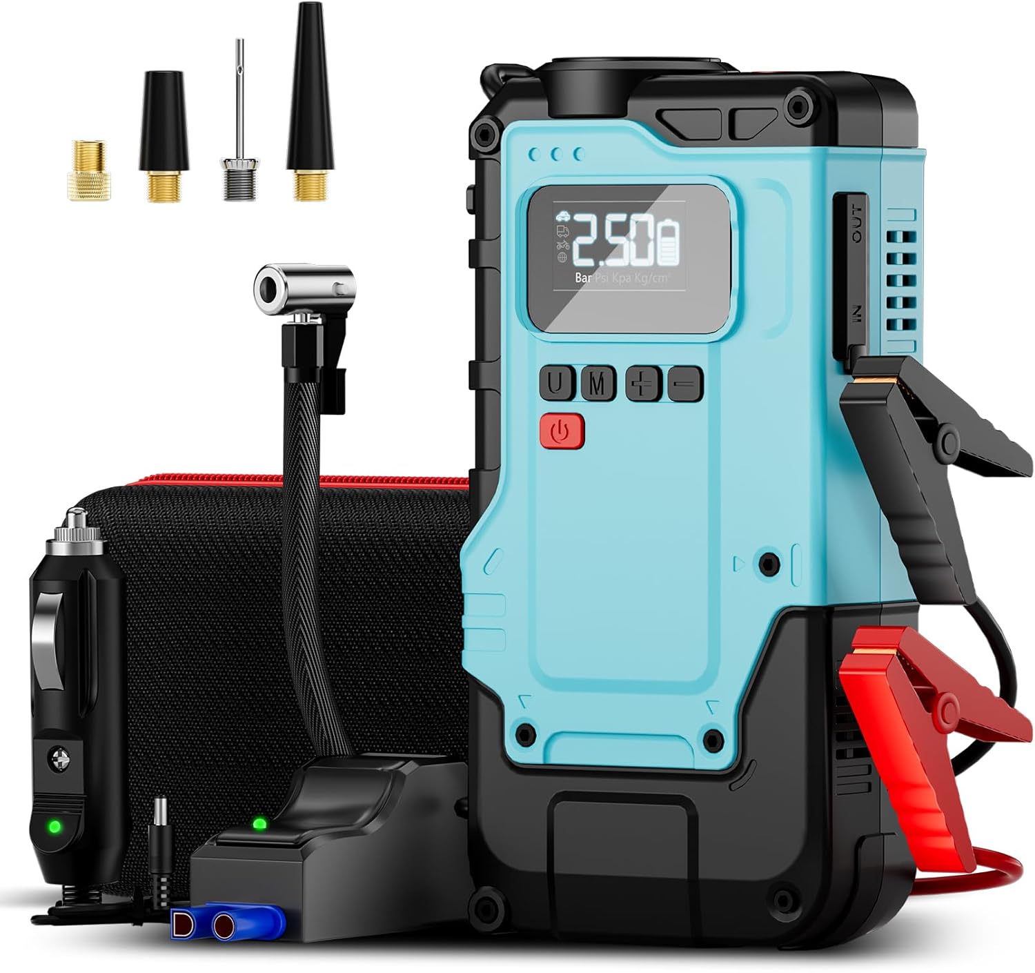 SHALL Portable Jump Starter: 1000A Power + 150PSI Inflator