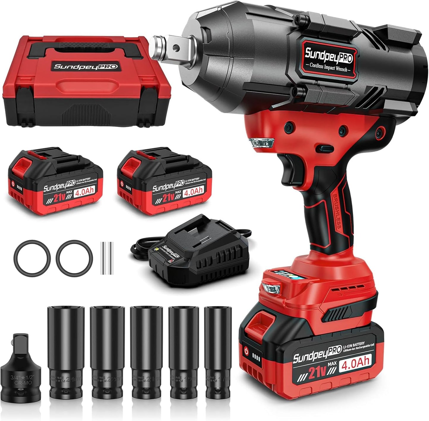 Cordless Impact Wrench 1600Ft-lbs High Torque Impact Gun