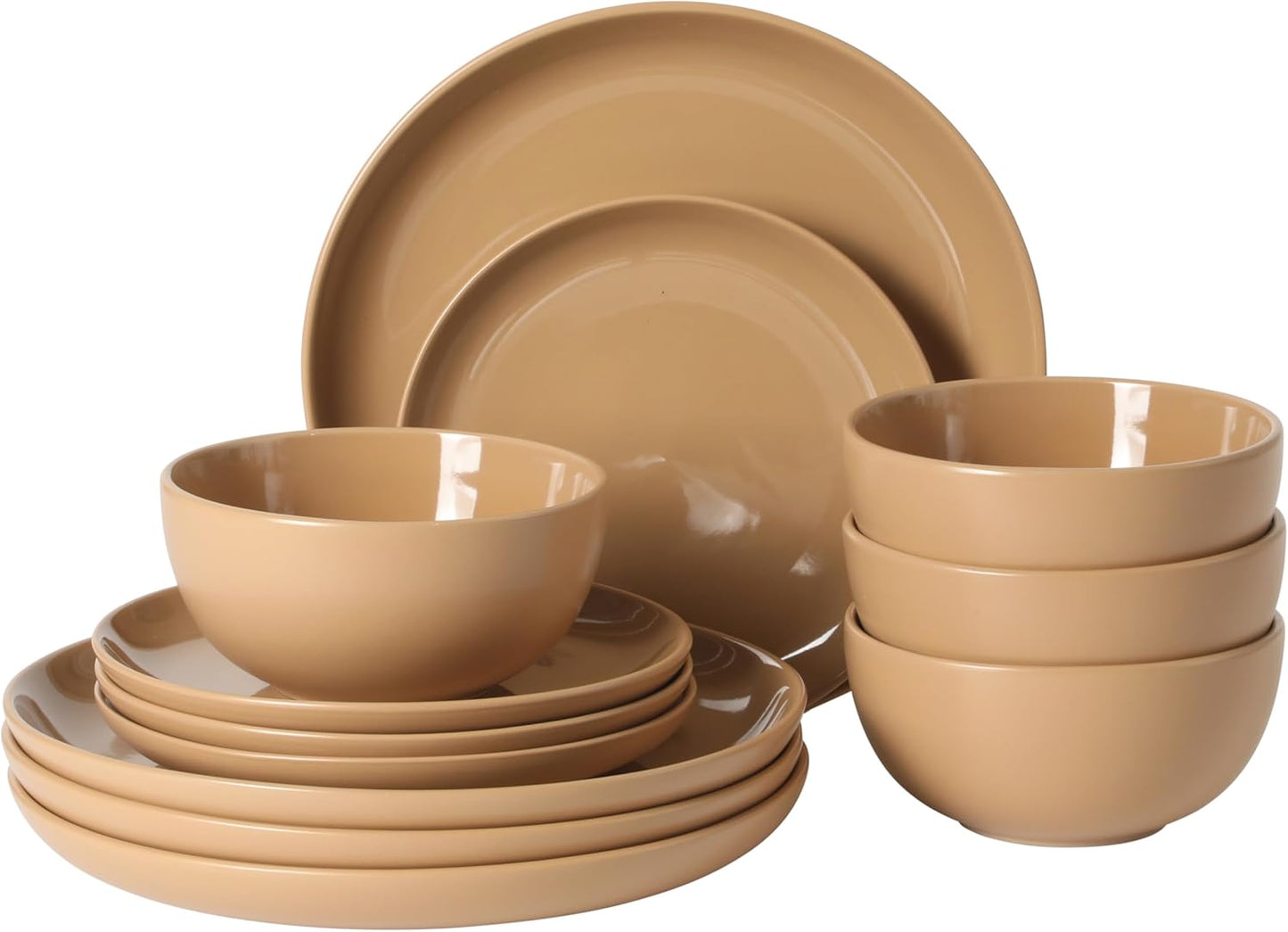 Gibson Home Rockaway 12-Piece Round Stoneware Dinnerware Set