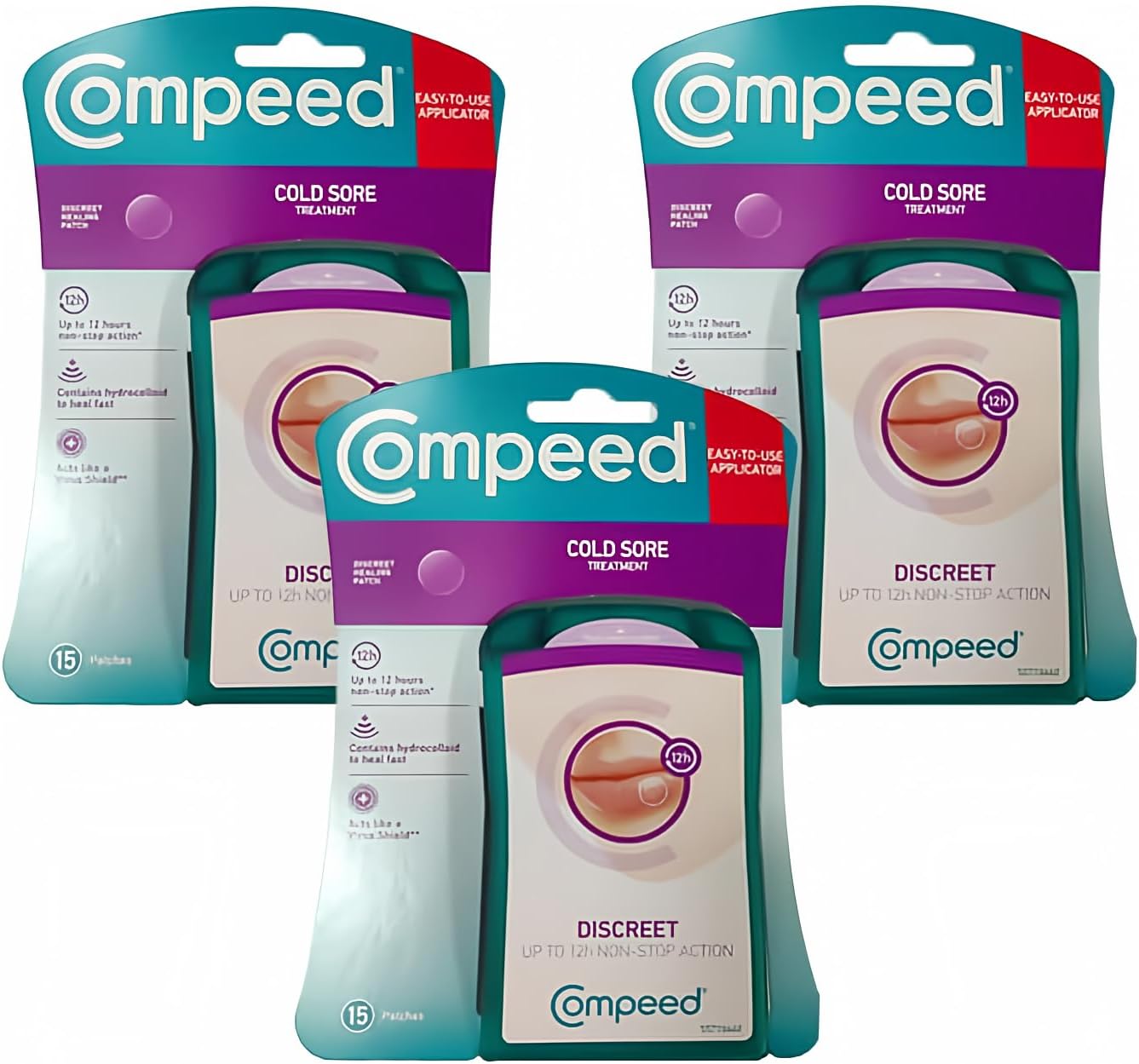 HEALTH AZ+ CMD Cold Sore 15 Patch Pack of 3 for Fast Relief