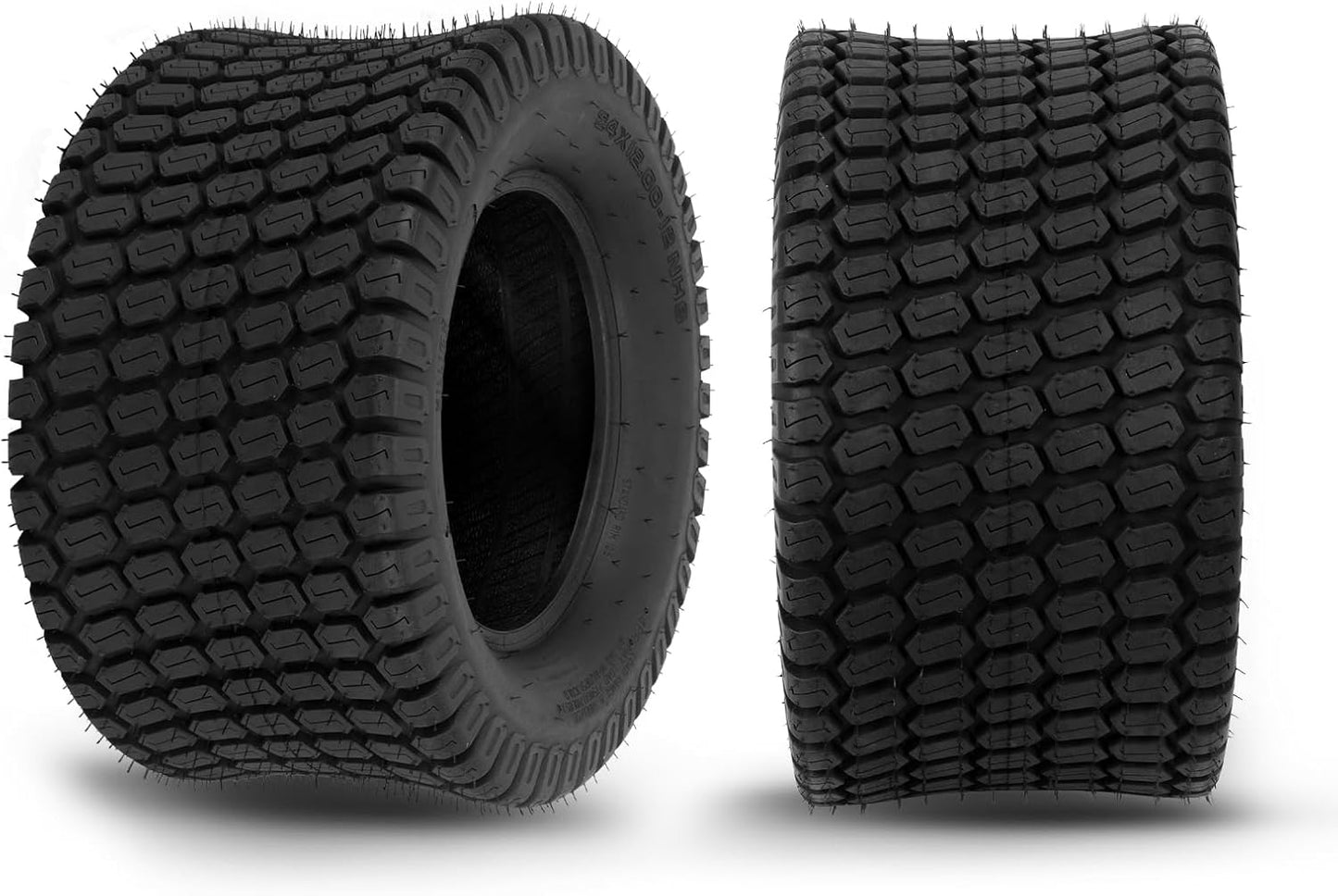 2Pcs 24x12.00-12 Turf Lawn Mower Tires for Smooth Performance