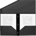 Plastic Folders with Pockets and Prongs 60 Pack - Bulk Black File