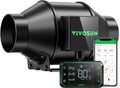 VIVOSUN G4 4 in Inline Duct Fan & Temp Humidity Controller - Quiet 195
