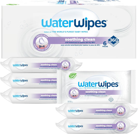 WaterWipes 99% Water-Based Baby Wipes, Botanical Extract for Soothing & Protection