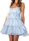 Mansy Womens Floral Mini Dress for Summer Beach and Parties