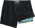 Men's Swim Trunks 5.5 in Seersucker 2-in-1 Beach Shorts - Quick Dry