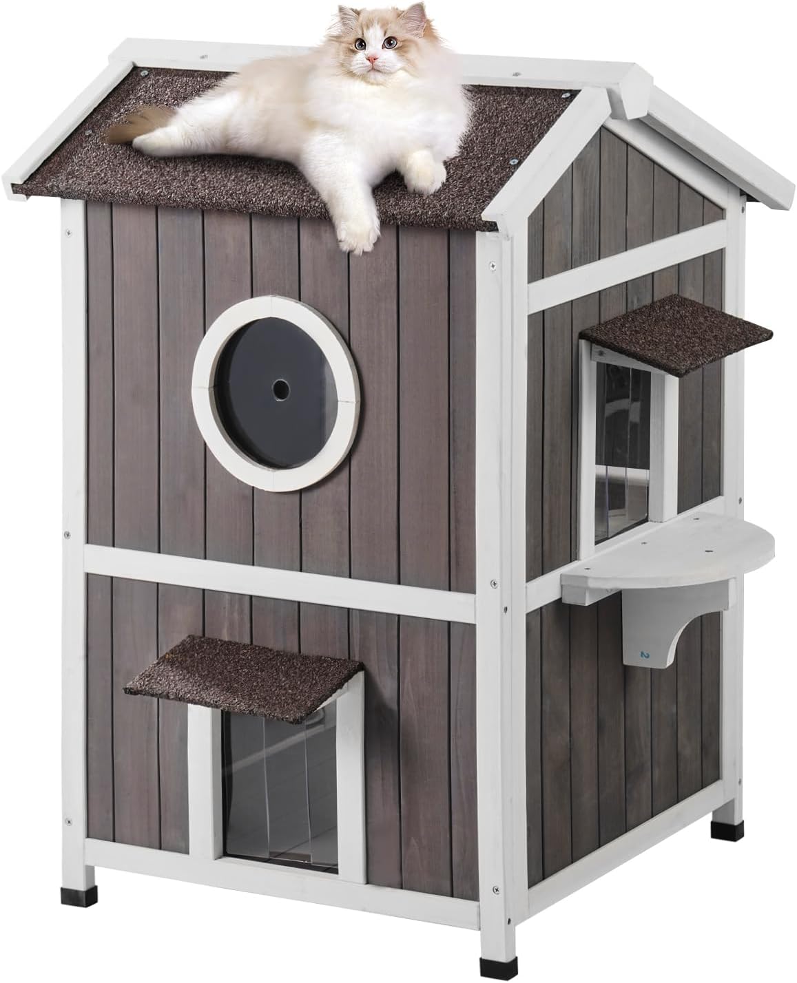 VEVOR Outdoor Cat House Weatherproof Shelter for Multiple Cats