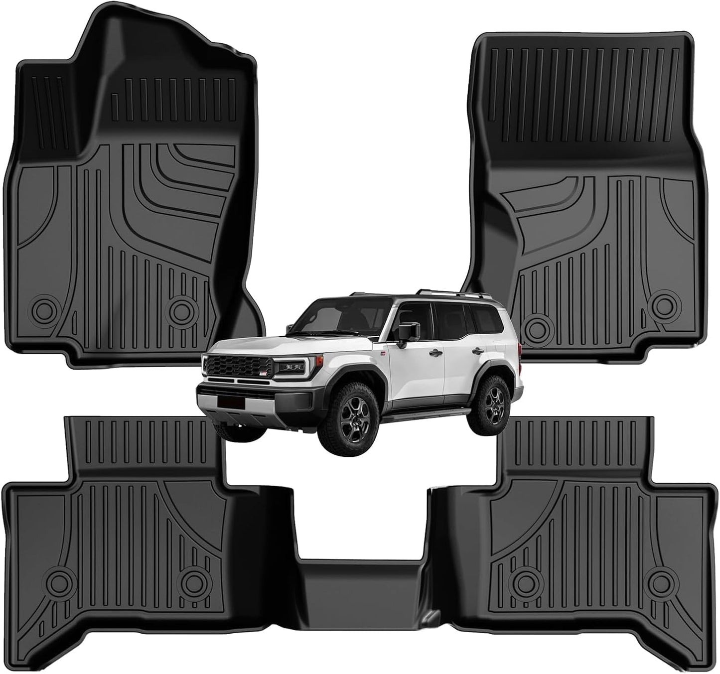 AOMSAZTO All Weather Floor Mats for 2024 2025 Toyota Land Cruiser