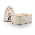Bread Box Glde Metal Bread Bin with Bamboo Lid - Minimalist Freshness