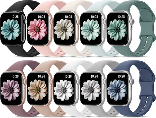 EOMTAM Silicone Apple Watch Bands 10-Pack - Waterproof and Ultra-Comfortable!