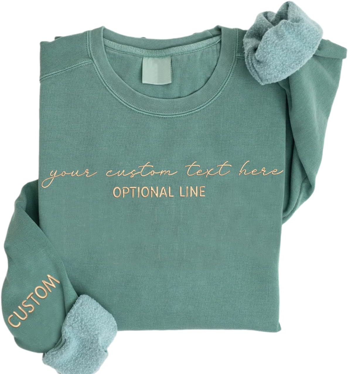 Custom Embroidered Sweatshirt - Personalize Sleeve, Ideal Christmas Gift