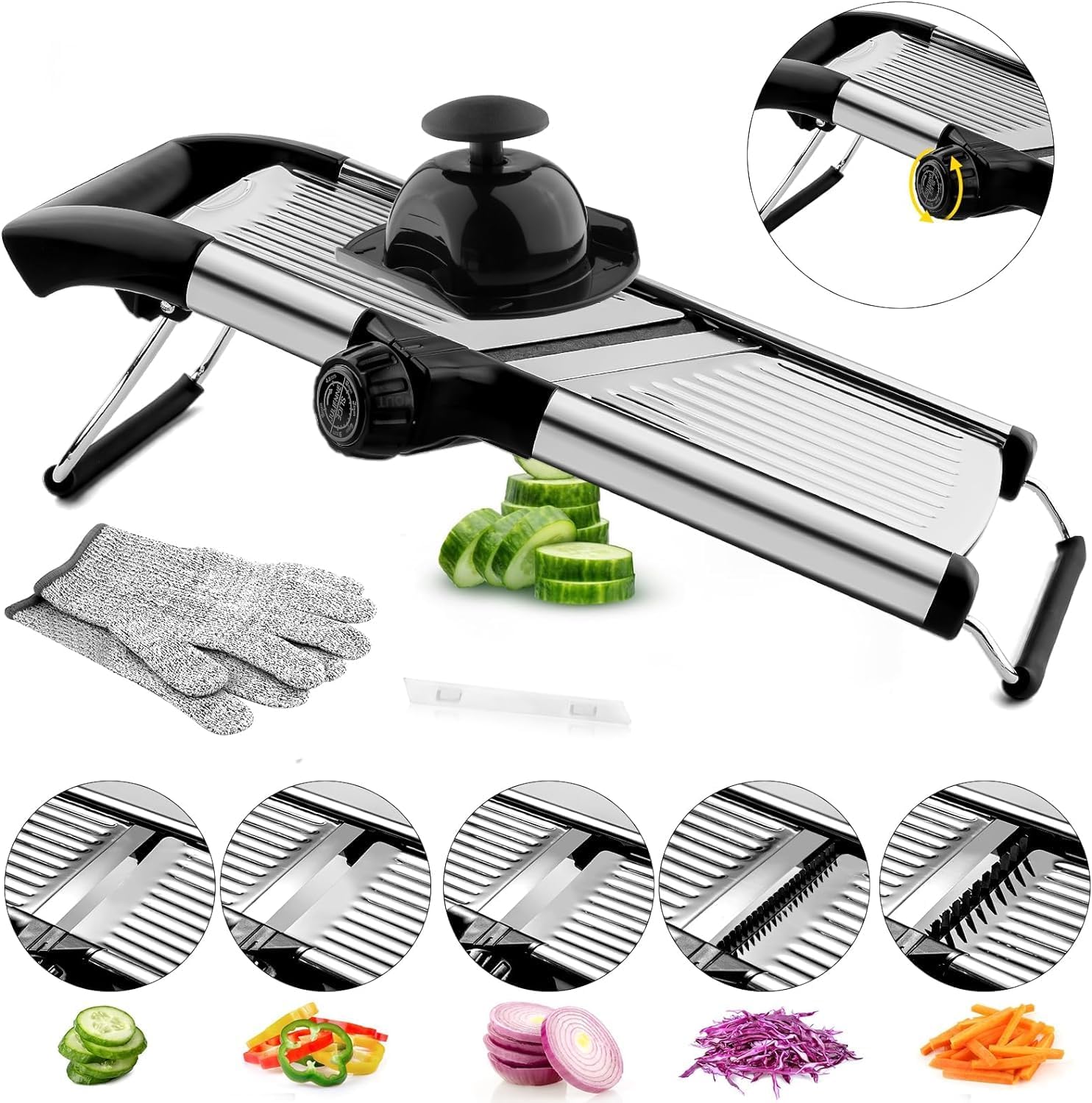 VEKAYA Mandoline Slicer for Kitchen - Adjustable Vegetable Cutter