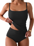 Women's Tankini Tummy Control Two Piece Swimsuit - High