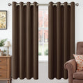 Brown Velvet Curtains 52 x 72 in 2 Panels - Thermal Insulated Drapes