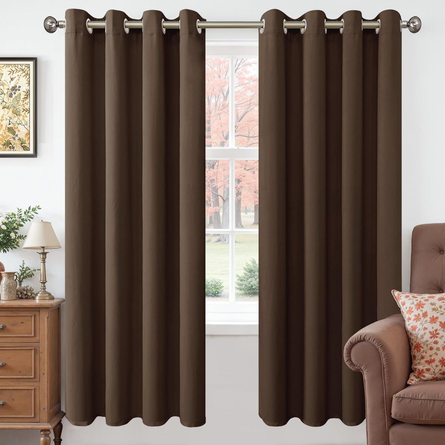 Elegant Brown Velvet Curtains for Living Room and Bedroom Decor