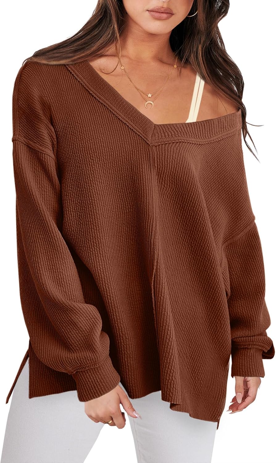 Oversized Long Sleeve Shirts for Women Off the Shoulder Style