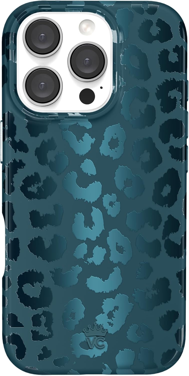 VELVET CAVIAR iPhone 16 Pro Case - Metallic Navy Blue Leopard