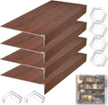 Wire Shelf Covers 4Pcs 33x10x3 in Peach Wood - Moisture-Resistant PVC