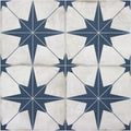 Peel and Stick Backsplash Encaustic Blue Star Pattern - Vintage Look