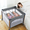 Twins Bassinet Portable Crib for Baby - Spacious Travel Playpen