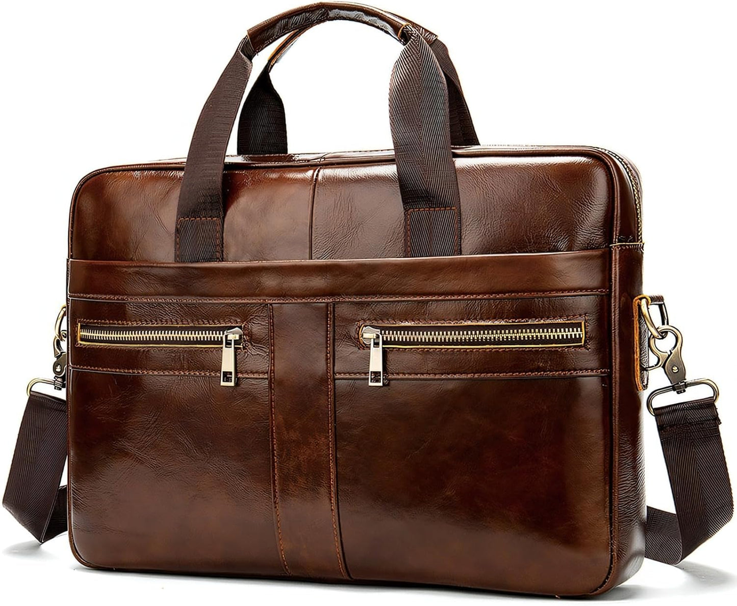 Leather Briefcase for Men - Vintage Handmade Messenger Bag