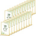 20 Pack Gold Acrylic Sign Holders by Alffun for Events