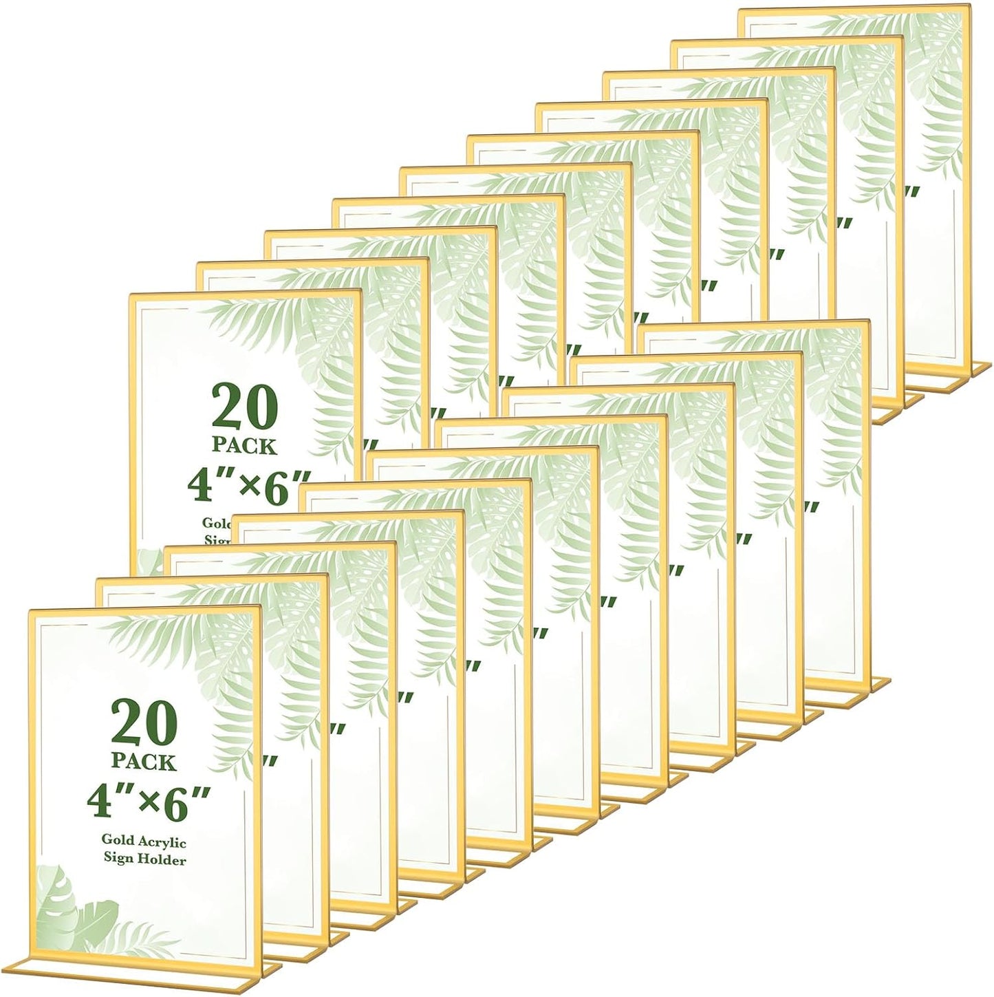 20 Pack Gold Acrylic Sign Holders by Alffun for Events