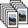 11x17 Picture Frame Set of 10 - Wall Gallery Frames for 8x12 or 11x17