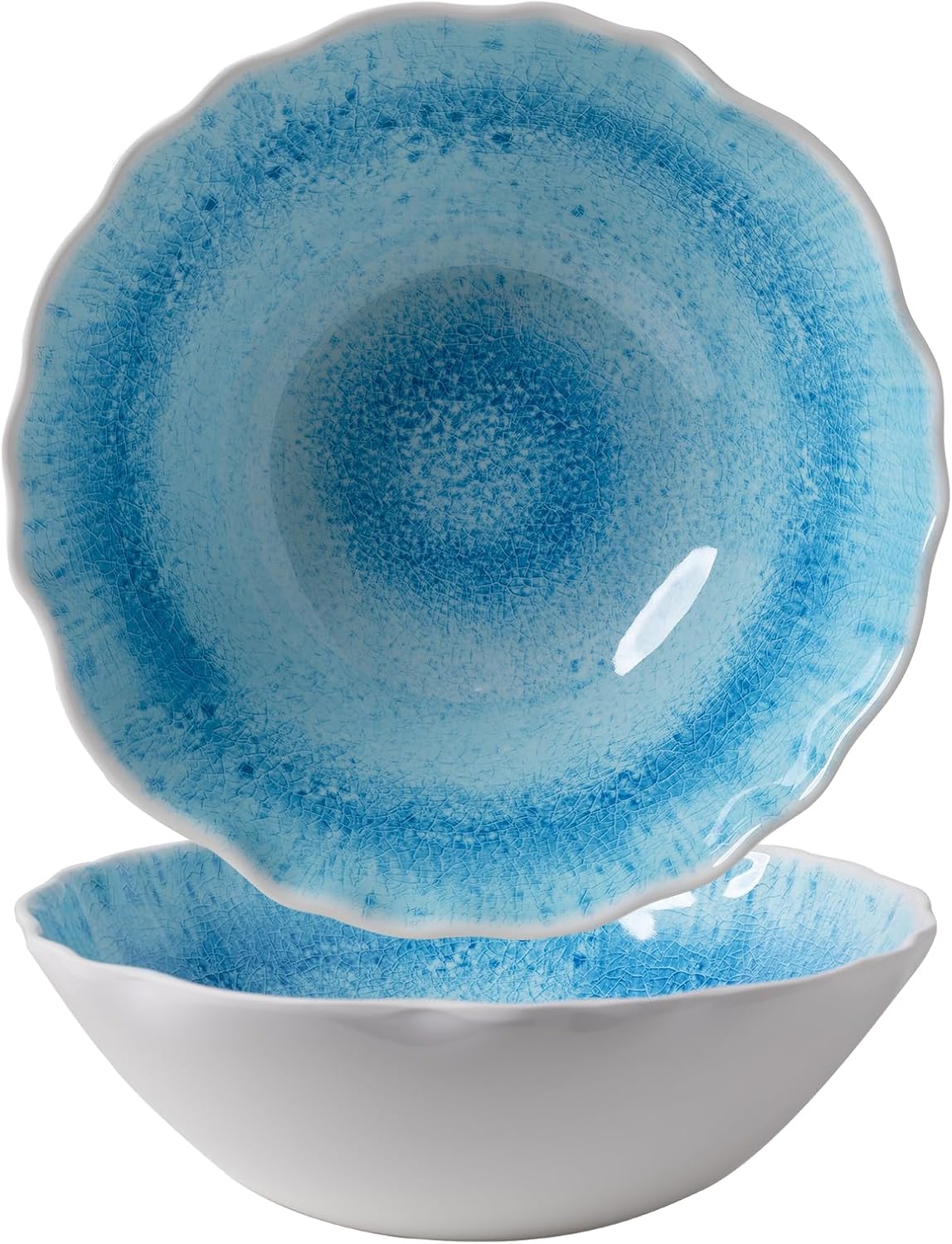 Melamine Serving Bowls Set of 2, 12in x 4in Classic Design