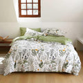 KAREVER Botanical Comforter Queen Sage Green Floral - Breathable