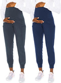 Maternity Jogger Scrub Pants 2-Pack - High Rise Knit Waist - MC029