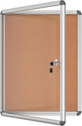 26 x 20 in Enclosed Bulletin Board with Lock - Silver Frame