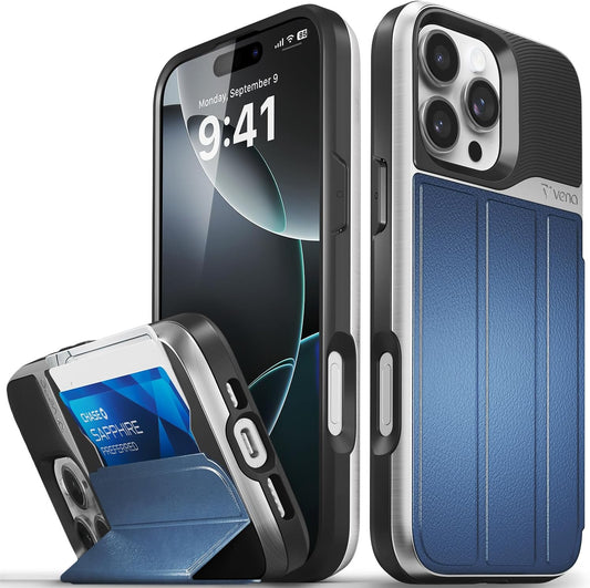 VENA vCommute iPhone 16 Pro Max Wallet Case with Kickstand