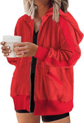 Eytino Womens Plus Size Zip Up Waffle Knit Hoodie Jacket (1X-5X)