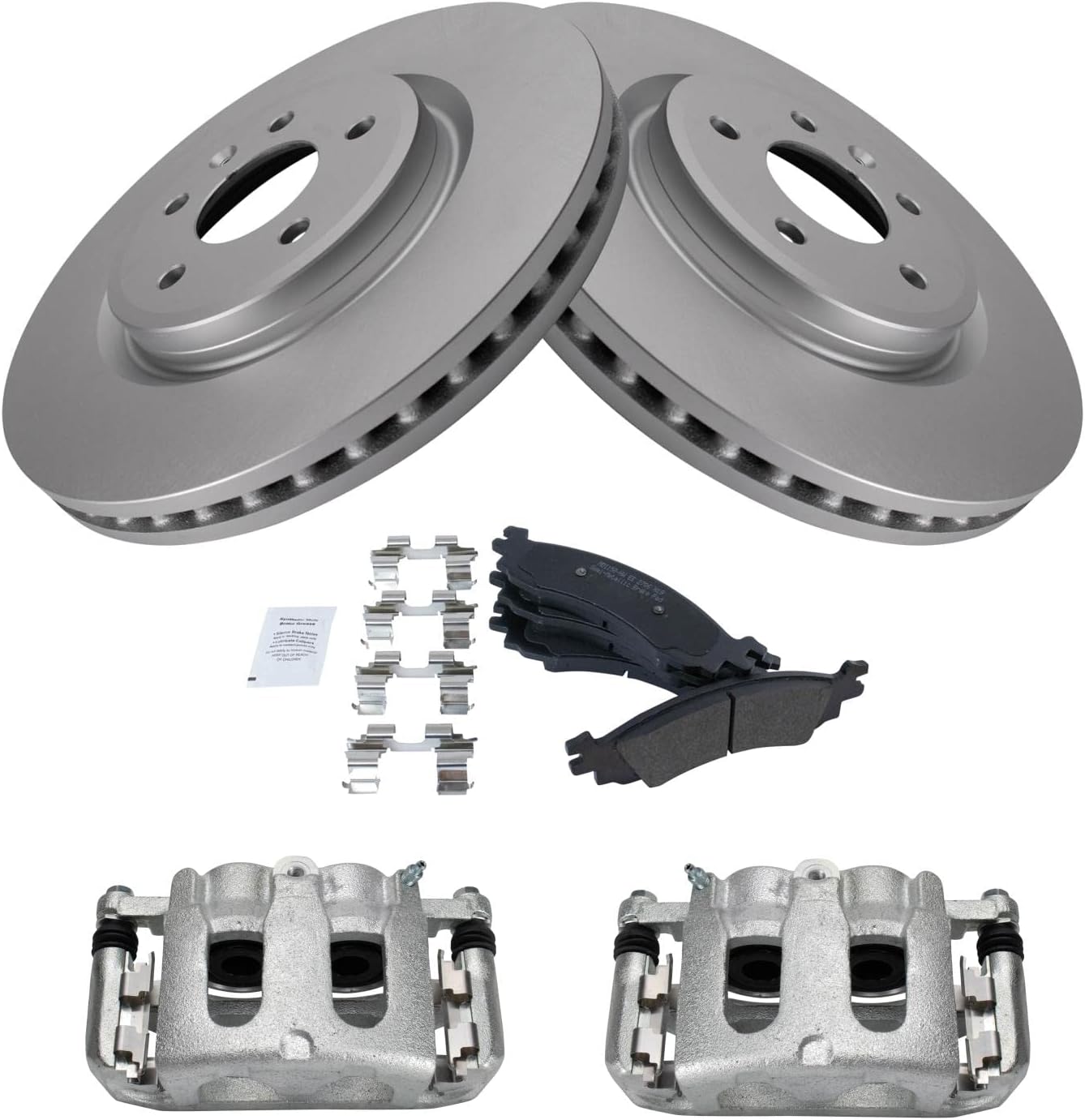TRQ Front Brake Pad & Rotor Kit for 2010-2012 Ford Taurus