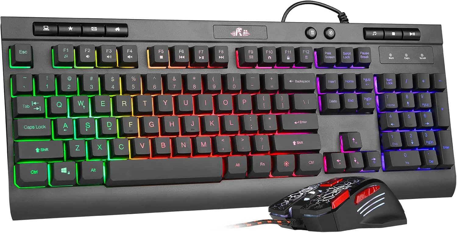 Rii Wired Gaming Keyboard & Mouse Combo for Ultimate Performance