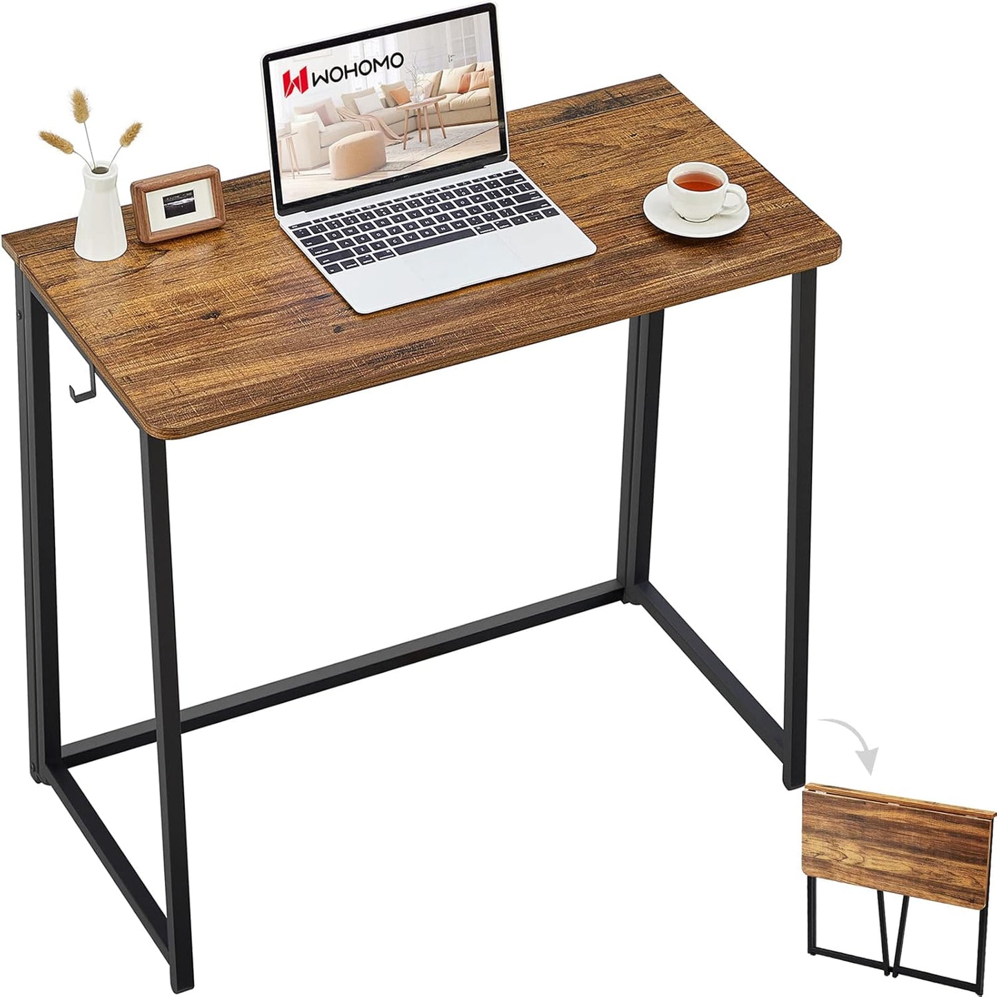 WOHOMO Folding Desk - Space-Saving Writing Workstation for Home