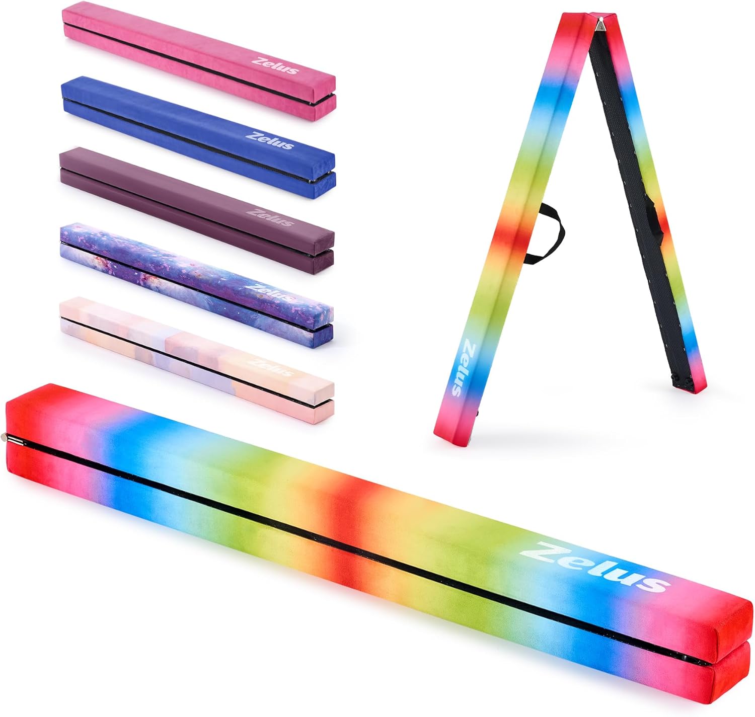 ZELUS 8ft Folding Gymnastics Balance Beam for Kids & Beginners
