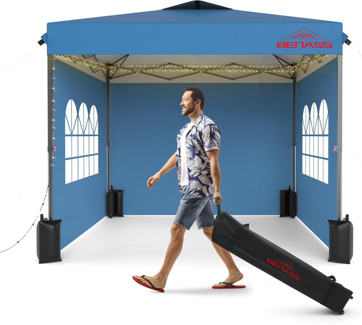 10x10 Pop Up Canopy Tent with Sidewalls for Easy Setup Events