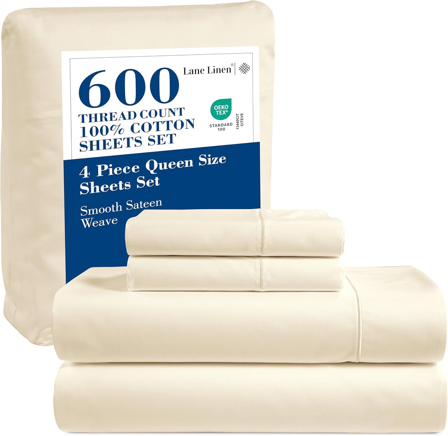 Premium 600 Thread Count Queen Size Bed Sheets for Comfort