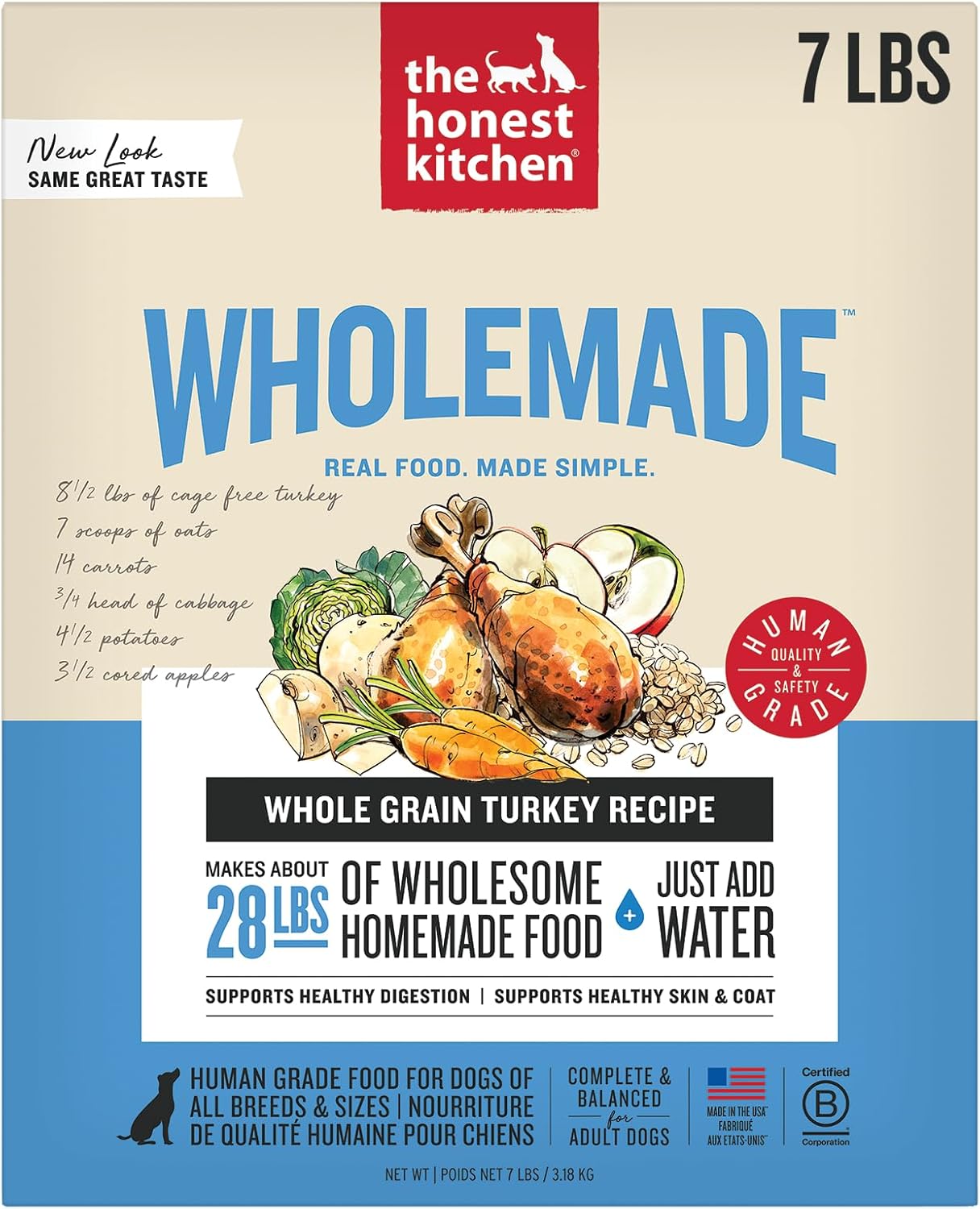 Dehydrated Whole Grain Turkey Dog Food for Healthy Pets